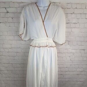 NWT Zara Ruffle Cinch Waist Wrap Style Western Prairie Dress